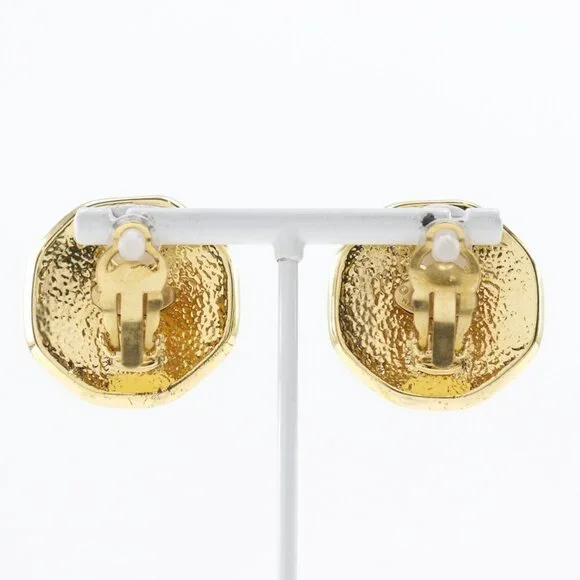 CHANEL Gold Logo Earrings